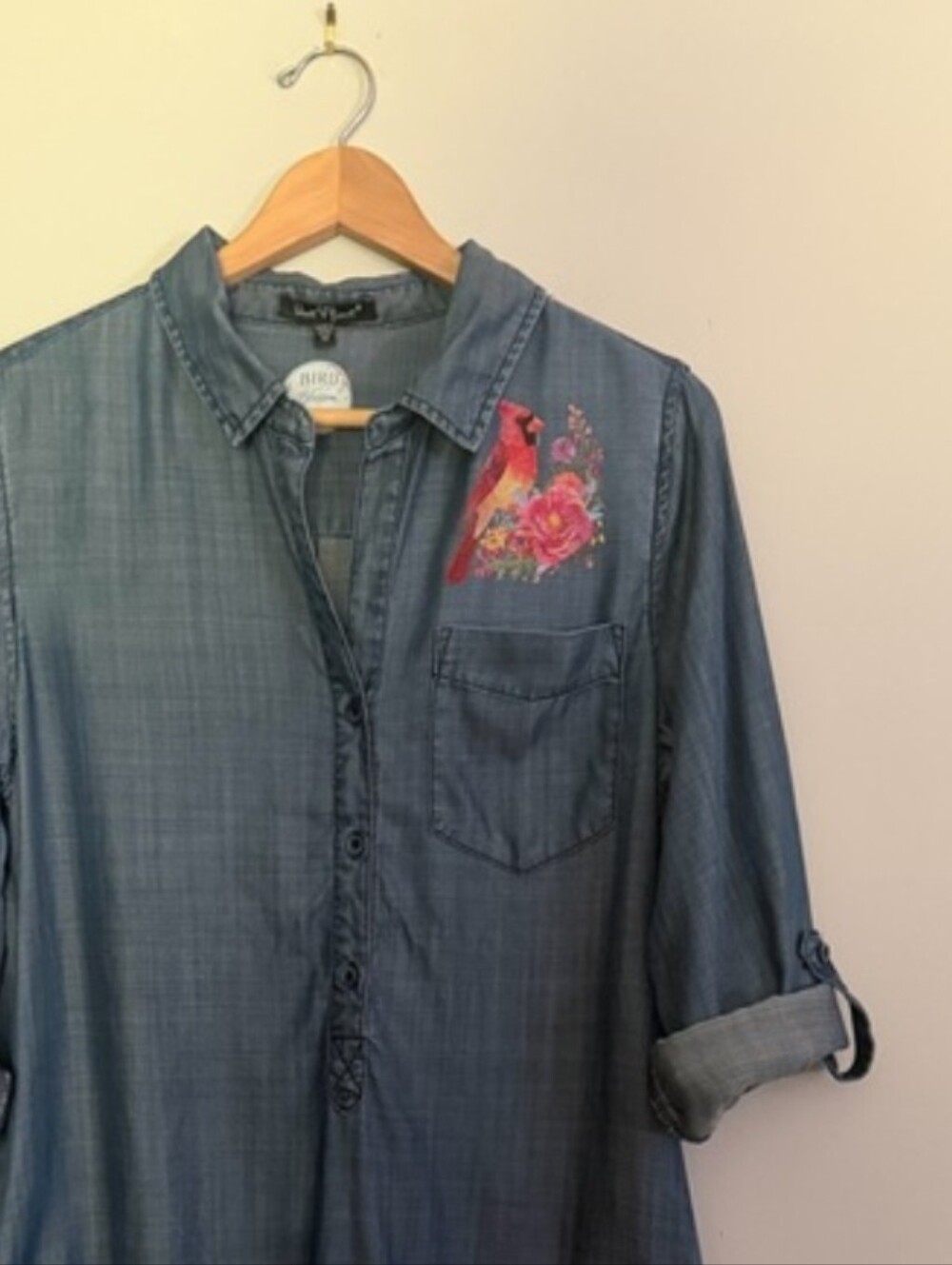 Velvet Heart | Medium | Lightweight Dress | UpCycled “Bird & Blossom”